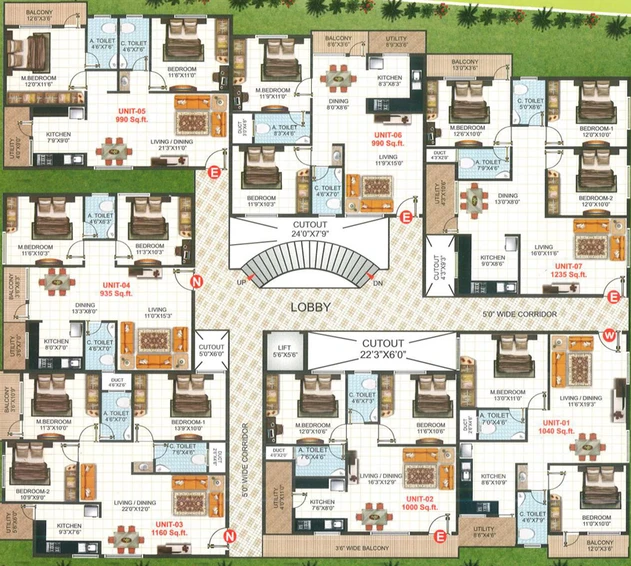 Floor Plan of NR Pearl in JP Nagar, Bangalore - Image 137217