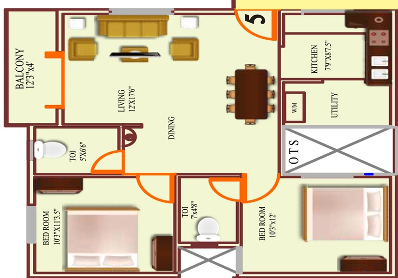 2 BHK Flat in SMR Crystal in JP Nagar Phase 8, Bangalore - Image 806344