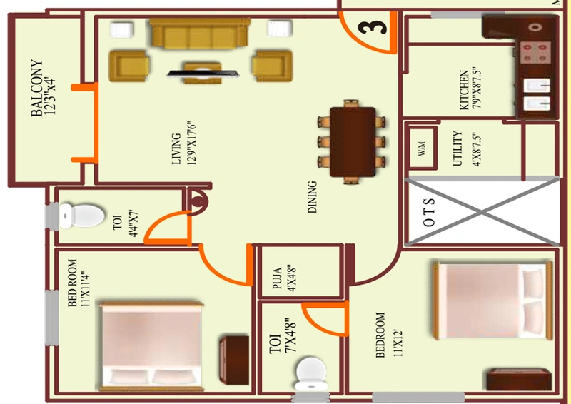 2 BHK Flat in SMR Crystal in JP Nagar Phase 8, Bangalore - Image 806345