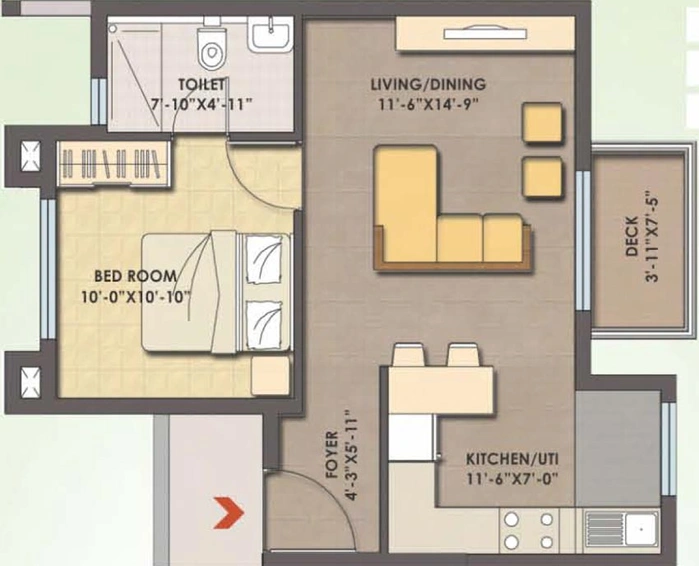 1 BHK Flat in MJR Clique Hercules in Electronic City, Bangalore - Image 806332