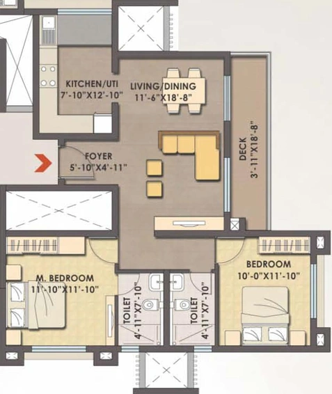 2 BHK Flat in MJR Clique Hercules in Electronic City, Bangalore - Image 806333
