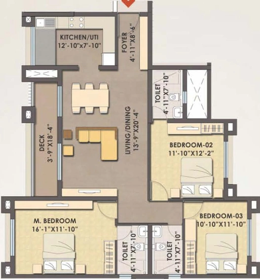 3 BHK Flat in MJR Clique Hercules in Electronic City, Bangalore - Image 806336