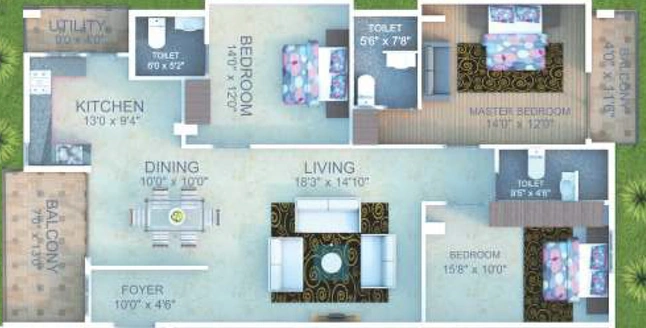 3 BHK Flat in KVR Akshaya in JP Nagar, Bangalore - Image 806352