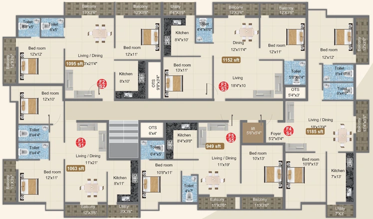 Floor Plan of Harini Gokulam in Sholinganallur, Chennai - Image 137374