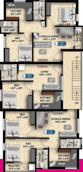 Floor Plan of Dac Purva in Kundrathur, Chennai - Image 137395