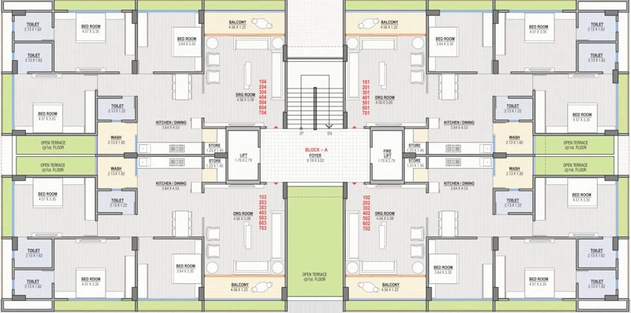 Floor Plan of Om Vinayak Bhuvan in Nikol, Ahmedabad - Image 93454