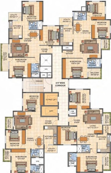 Floor Plan of MJR Pearl in Kadugodi, Bangalore - Image 137443