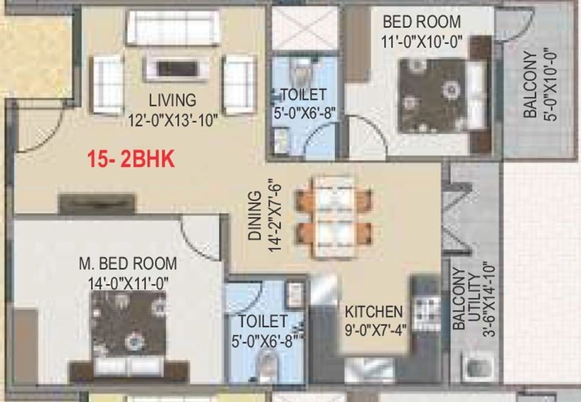 2 BHK Flat in Sashank Aavaas in Yelahanka, Bangalore - Image 806424