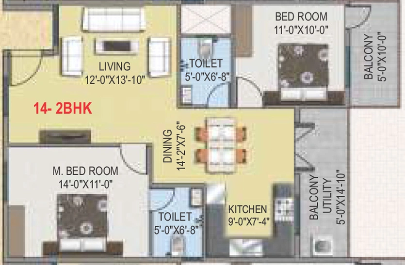 2 BHK Flat in Sashank Aavaas in Yelahanka, Bangalore - Image 806425