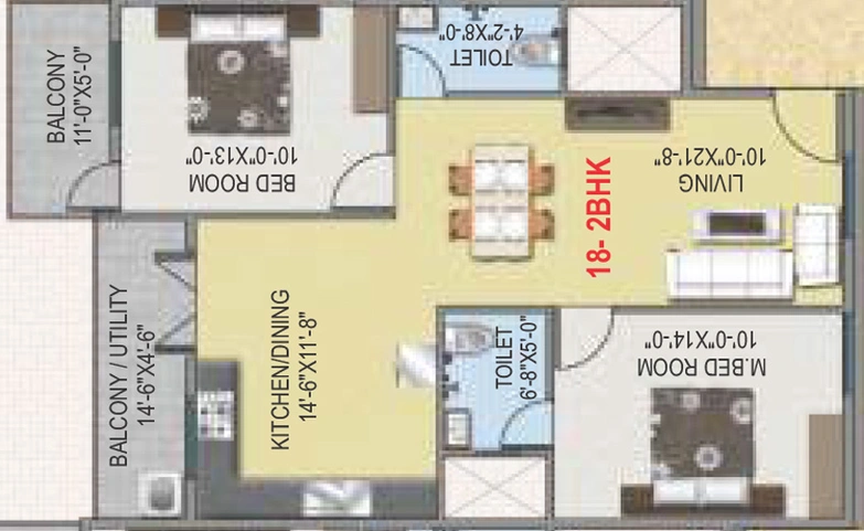 2 BHK Flat in Sashank Aavaas in Yelahanka, Bangalore - Image 806426