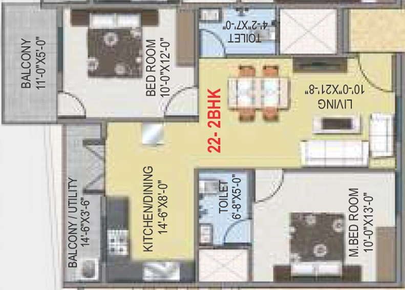 2 BHK Flat in Sashank Aavaas in Yelahanka, Bangalore - Image 806422