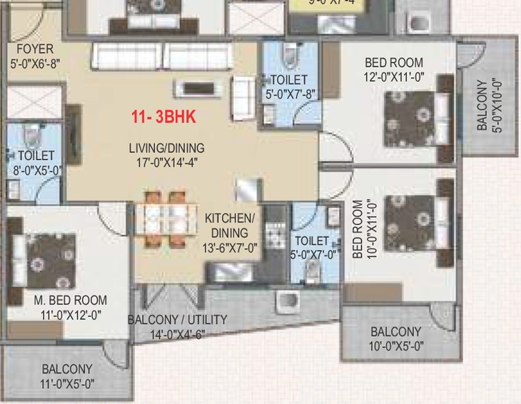3 BHK Flat in Sashank Aavaas in Yelahanka, Bangalore - Image 806431