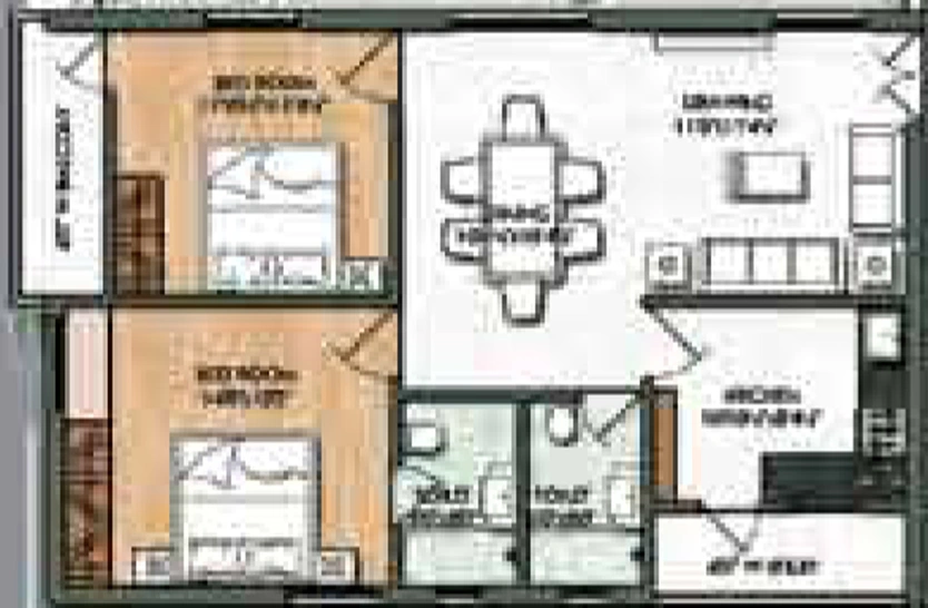 2 BHK Flat in Sai Sandeep LR East Oak in Pocharam, Hyderabad - Image 806434