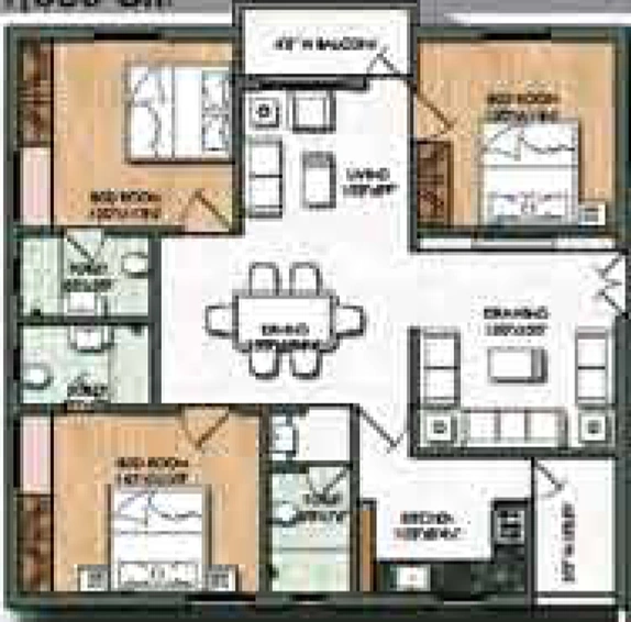 3 BHK Flat in Sai Sandeep LR East Oak in Pocharam, Hyderabad - Image 806435