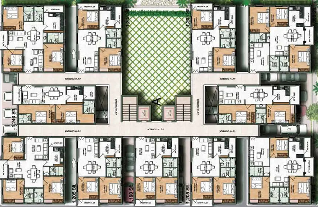 Floor Plan of Sai Sandeep LR East Oak in Pocharam, Hyderabad - Image 137486
