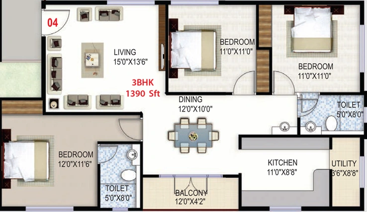 3 BHK Flat in Innovative Olive Meadows in TC Palaya, Bangalore - Image 806457