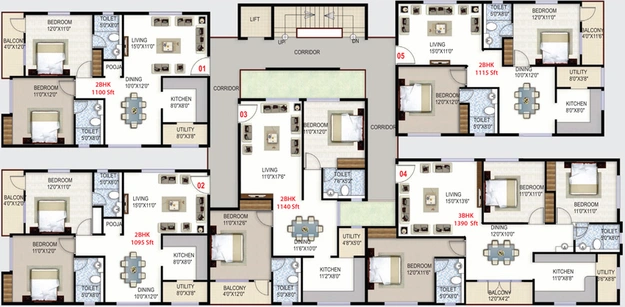 Floor Plan of Innovative Olive Meadows in TC Palaya, Bangalore - Image 137571