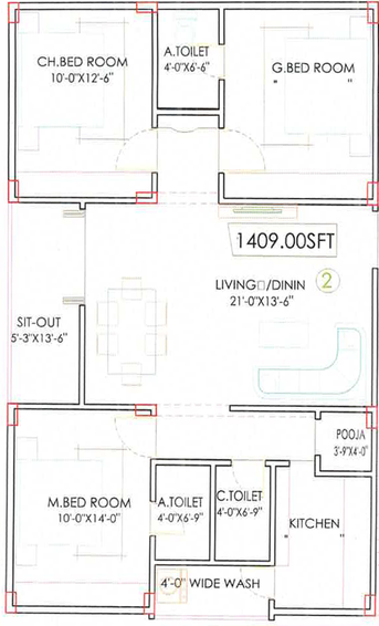 3 BHK Flat in SN Enclave in Quthbullapur, Hyderabad - Image 806466