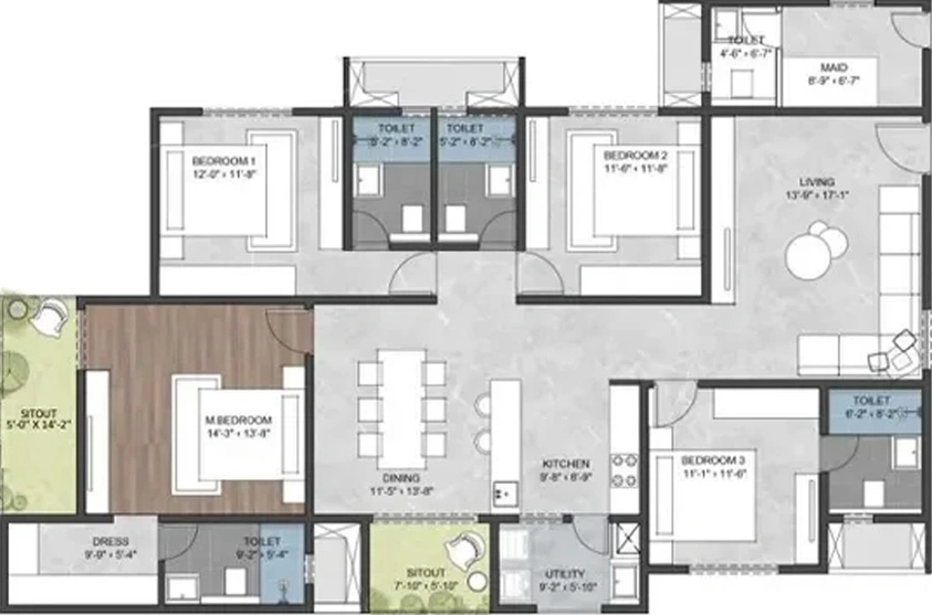 4 BHK Flat in Sunteck Signia Pearl Phase 2 in BKC, Mumbai - Image 806475
