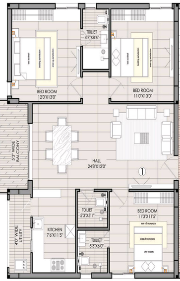 3 BHK Flat in Sreedevi Orchids in Kukatpally, Hyderabad - Image 806476