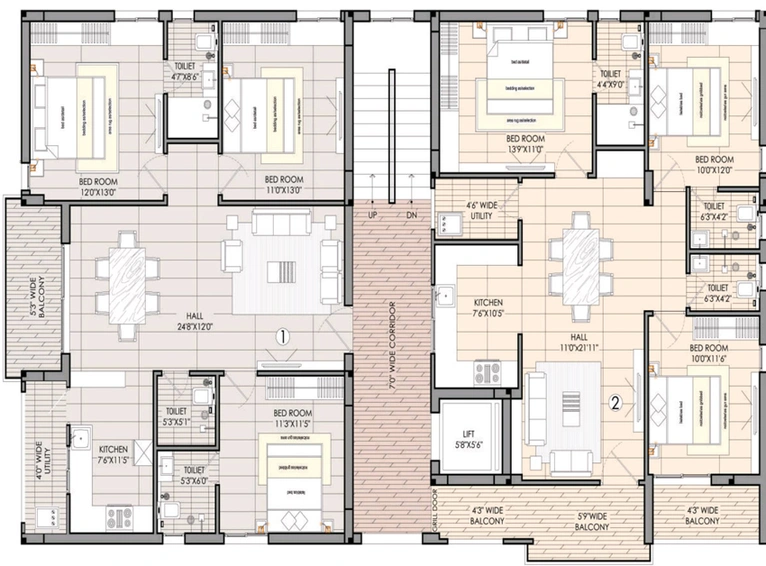 Floor Plan of Sreedevi Orchids in Kukatpally, Hyderabad - Image 137616