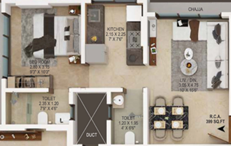 1 BHK Flat in Milan Rekha Pragati in Andheri East, Mumbai - Image 806487