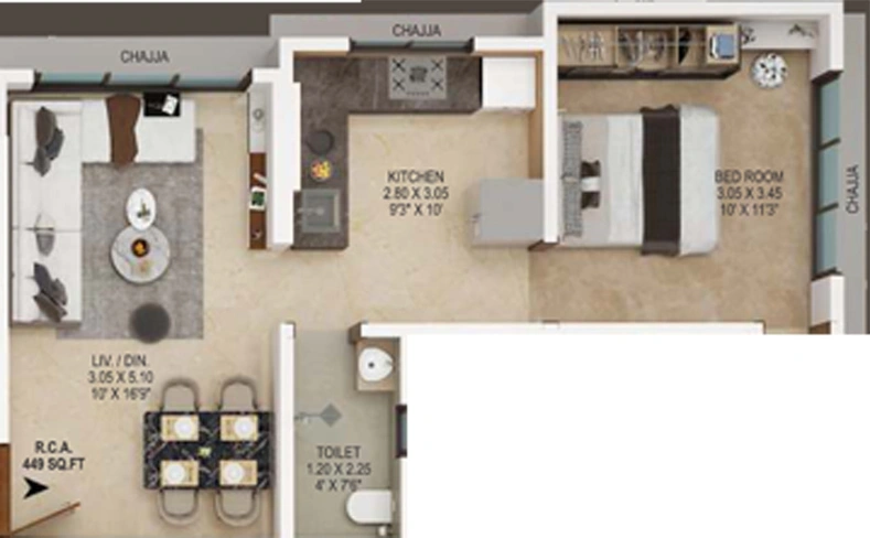 1 BHK Flat in Milan Rekha Pragati in Andheri East, Mumbai - Image 806488