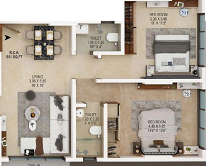 2 BHK Flat in Milan Rekha Pragati in Andheri East, Mumbai - Image 806489