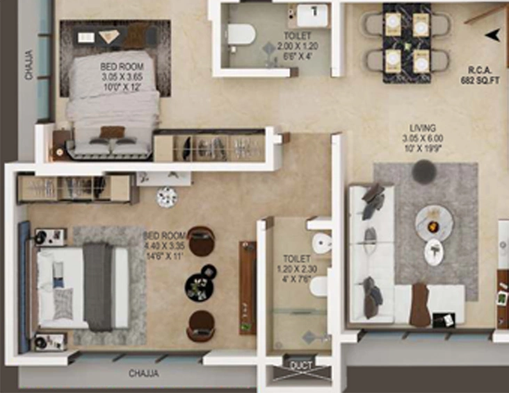 2 BHK Flat in Milan Rekha Pragati in Andheri East, Mumbai - Image 806490