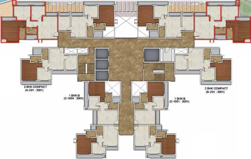 Floor Plan of Raunak Next Big in Shilphata, Thane - Image 143000