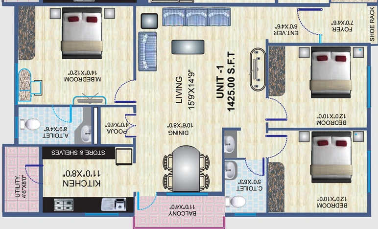 3 BHK Flat in Vinayaka Enclave in BTM Layout, Bangalore - Image 806506
