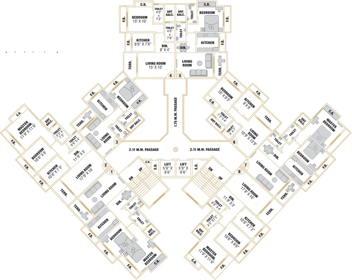 Floor Plan of Arihant City in Bhiwandi, Thane - Image 143004