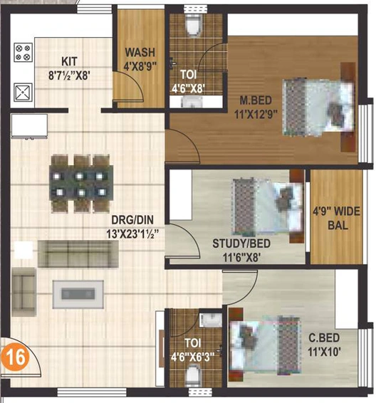 2 BHK Flat in Suvelas Sai Sukhdhaam in Miyapur, Hyderabad - Image 806522