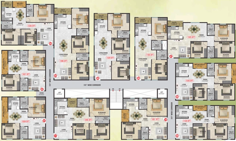 Floor Plan of SLV Fedora in Yelahanka, Bangalore - Image 137804