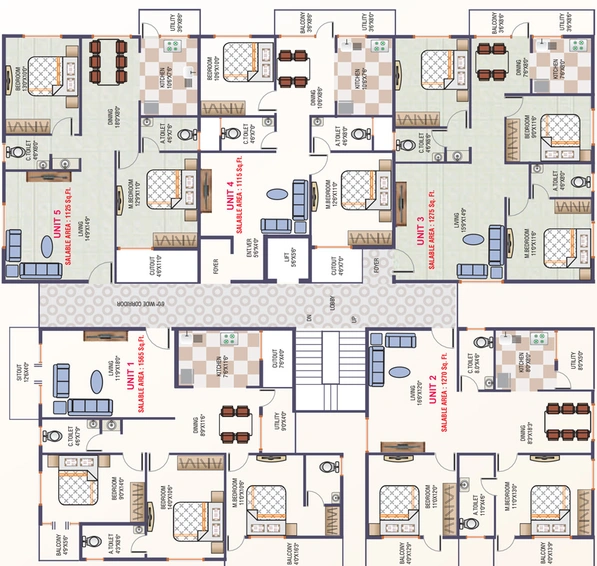 Floor Plan of Asrithas Grand Living in JP Nagar, Bangalore - Image 137811