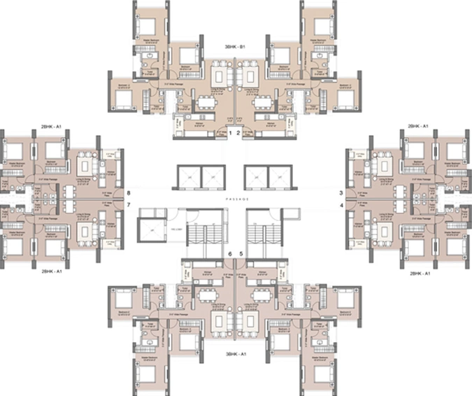 Floor Plan of Sunteck Crescent Park in Ulhasnagar, Thane - Image 143077