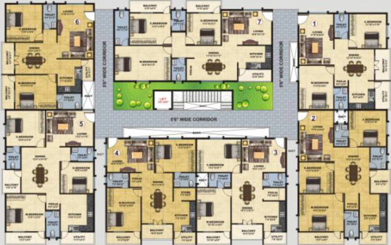 Floor Plan of Saranya Sarovar in Whitefield, Bangalore - Image 137888