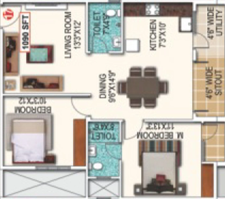2 BHK Flat in Saranya Shantiniketan in Whitefield, Bangalore - Image 806573