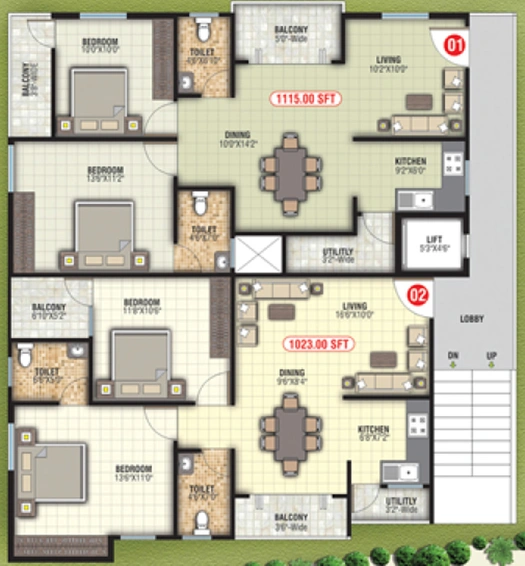 Floor Plan of NCN East in Kammanahalli, Bangalore - Image 137902