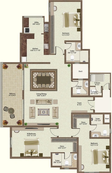 3 BHK Flat in Legacy Altamira in Chamrajpet, Bangalore - Image 806584