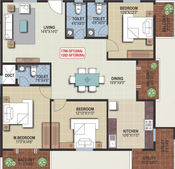 3 BHK Flat in Saranya Sreshta in Whitefield, Bangalore - Image 806592