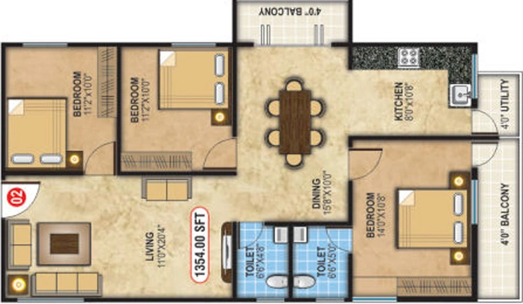 3 BHK Flat in NCN Platina in Varthur, Bangalore - Image 806595