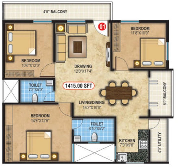 3 BHK Flat in NCN Platina in Varthur, Bangalore - Image 806596