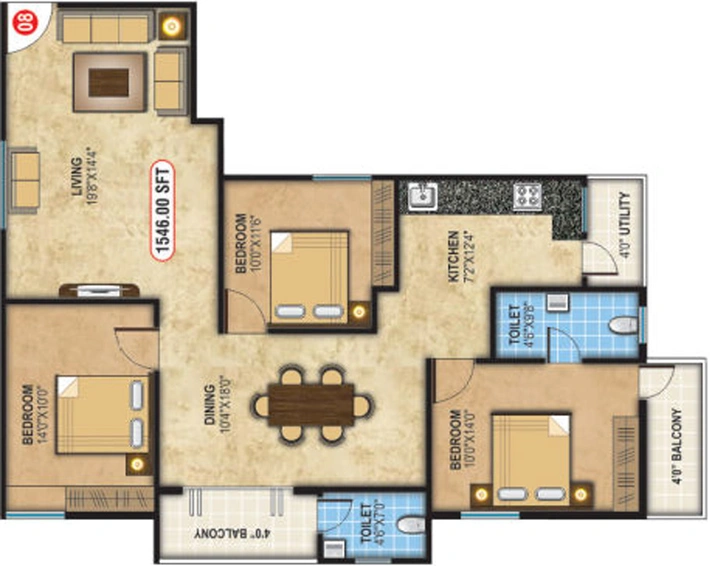 3 BHK Flat in NCN Platina in Varthur, Bangalore - Image 806598