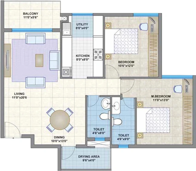 2 BHK Flat in Legacy Ariston in Yelahanka, Bangalore - Image 806593