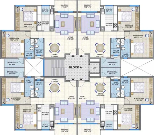 Floor Plan of Legacy Ariston in Yelahanka, Bangalore - Image 137947