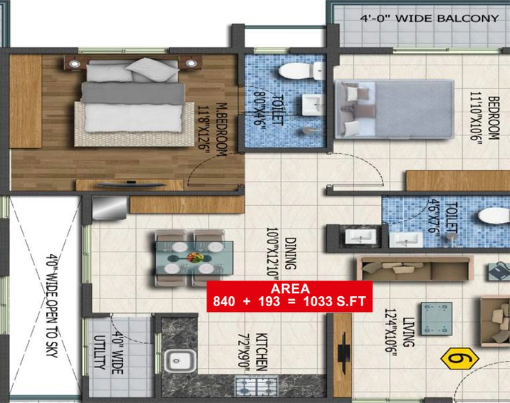 2 BHK Flat in Sai Sahas in Sarjapur, Bangalore - Image 807455