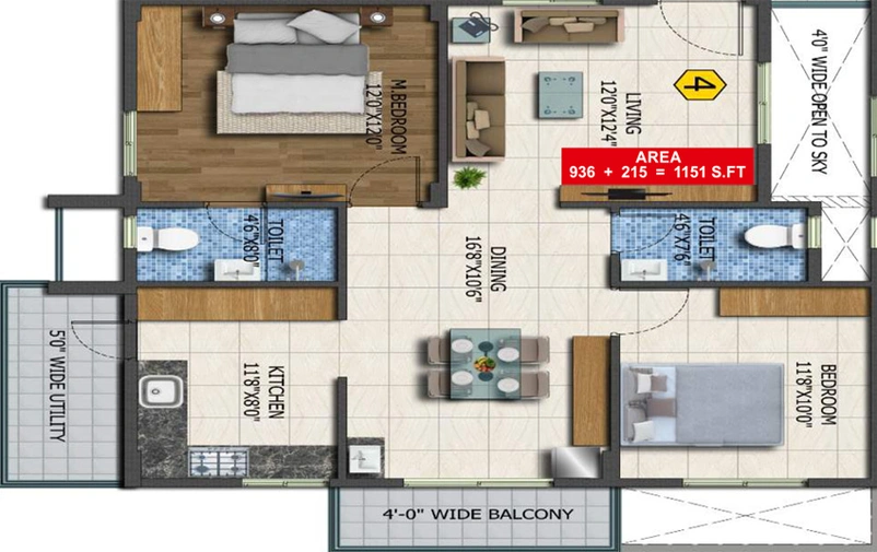 2 BHK Flat in Sai Sahas in Sarjapur, Bangalore - Image 806600