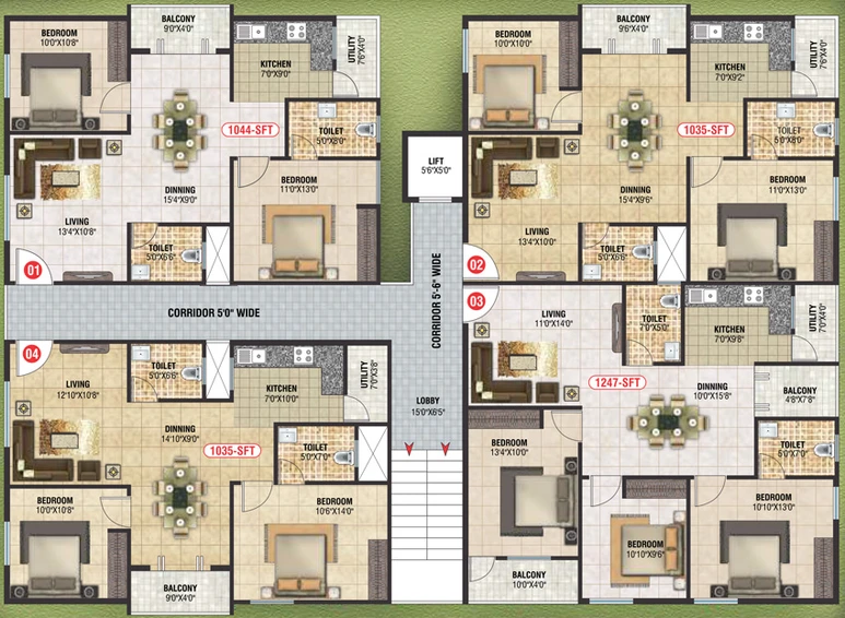 Floor Plan of NCN Swasthi in Kacharakanahalli, Bangalore - Image 142831