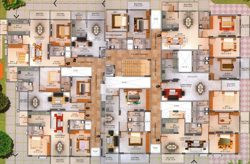 Floor Plan of SK Silvermist in Singasandra, Bangalore - Image 142456